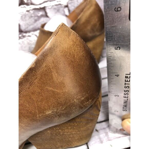 Kork-Ease Brown Leather Stacked Heel Wedge Ankle Booties Women’s Sz 7.5M US/38EU - Picture 8 of 16